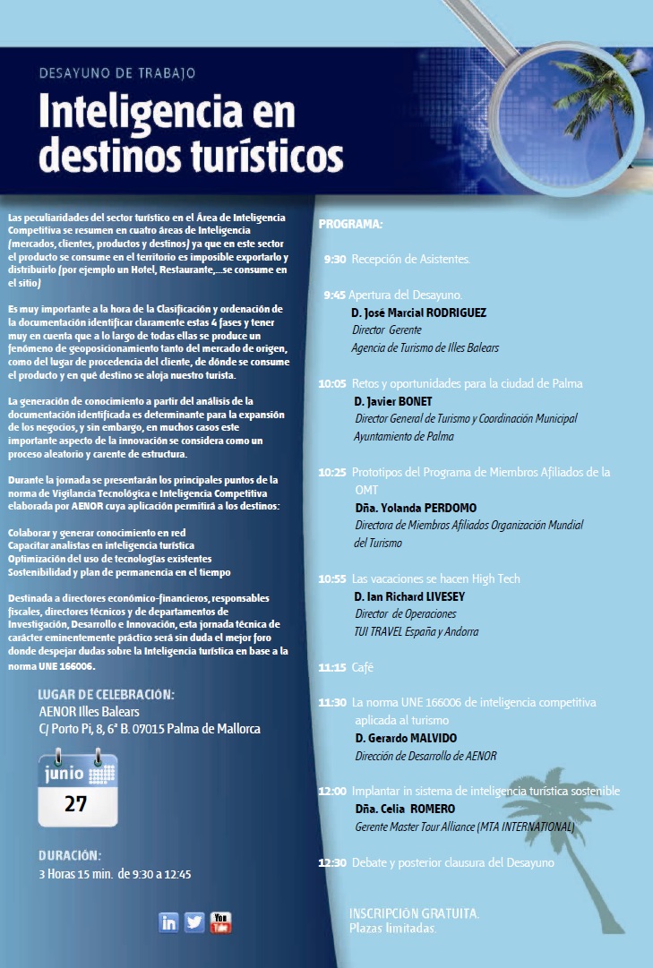 Master Tour Alliance participa en el Desayuno: Inteligencia en Destinos Turísticos